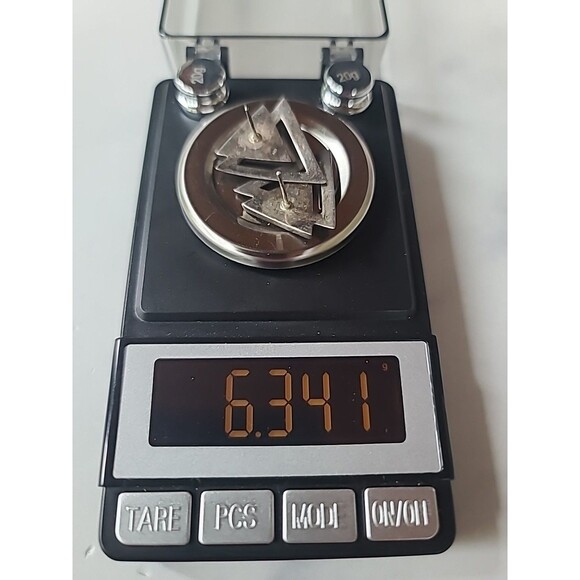 925 Sterling Silver MOP Triangular Stud Earrings Vintage - Picture 10 of 10